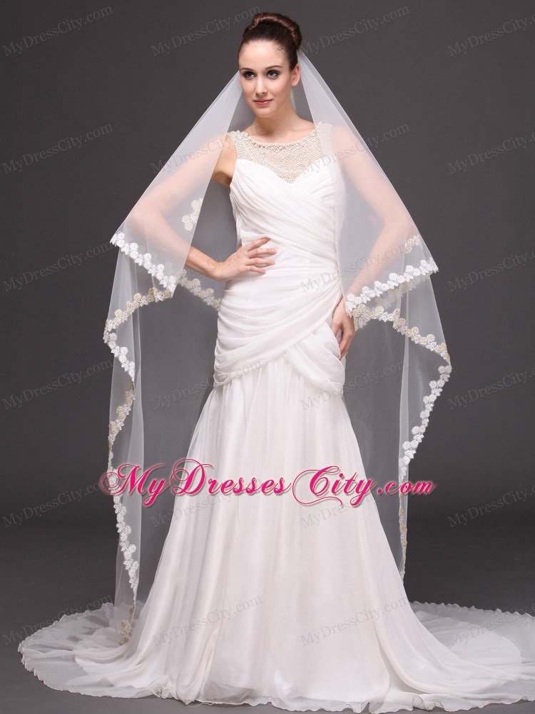 Two-tier Lace For Bridal Veil For Wedding