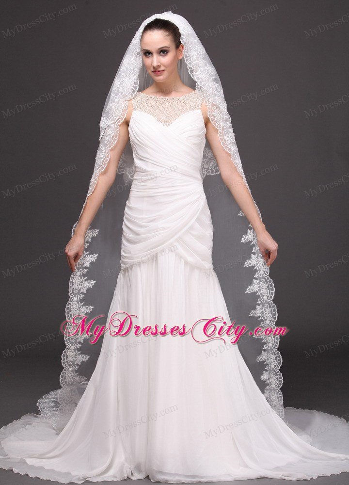 Bridal Veils For Wedding With Two-tier Lace