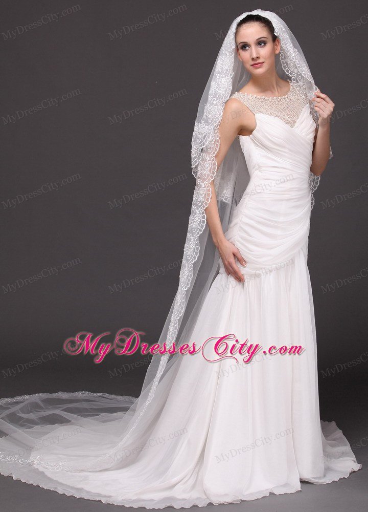 Bridal Veils For Wedding With Two-tier Lace