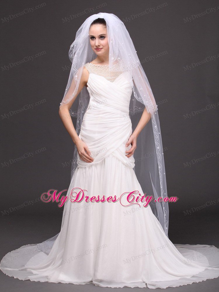 Three-tier and Embroidery Bridal Veils For Wedding