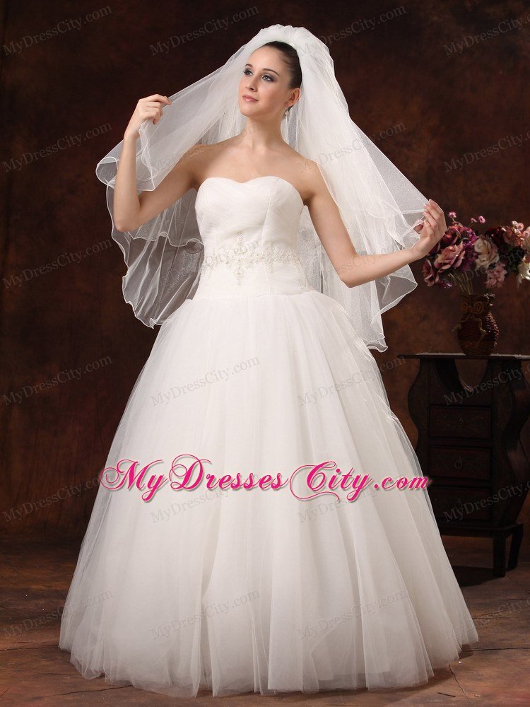 Inspired Layer Ribbon Edge Organza Bridal Veil