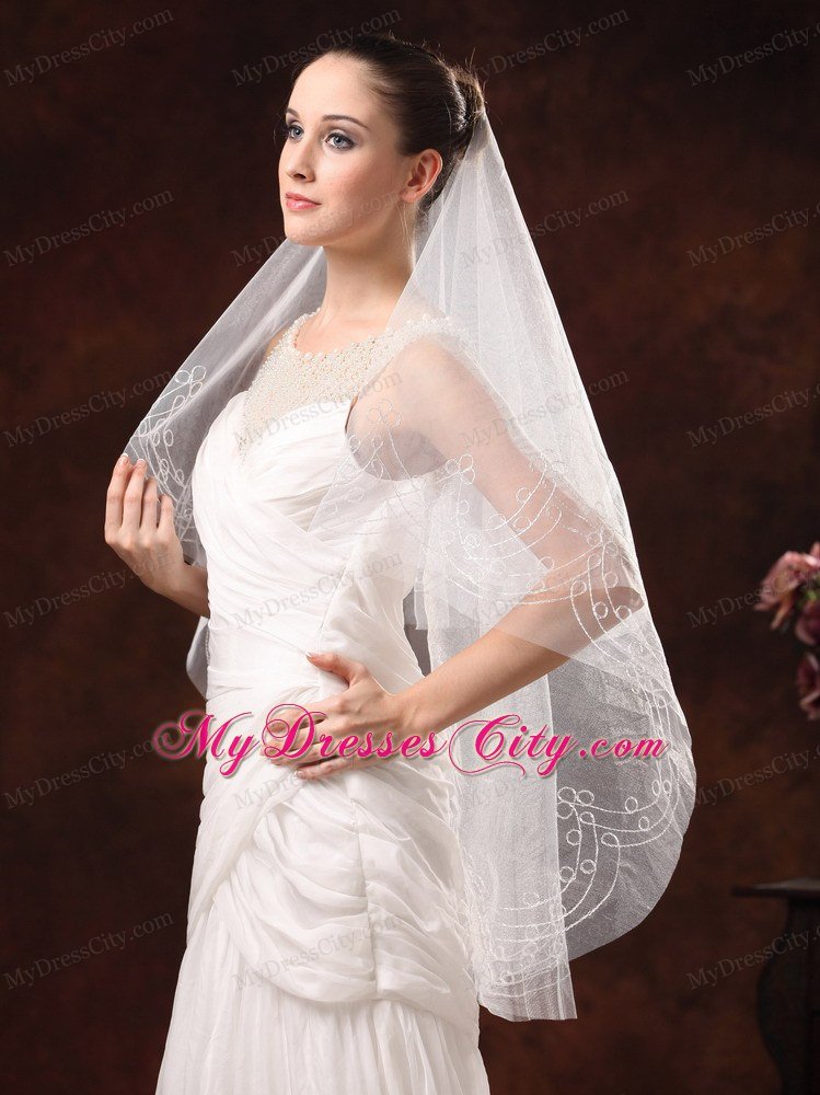 Fairy Embroidery Organza Wedding Veil