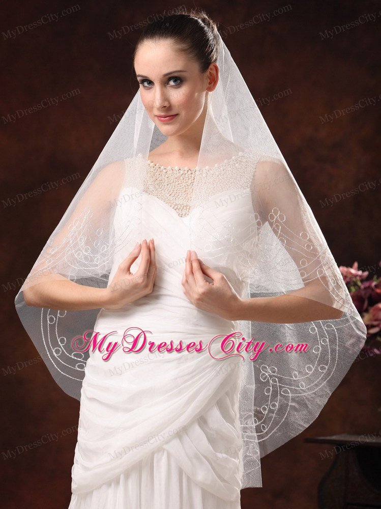 Fairy Embroidery Organza Wedding Veil