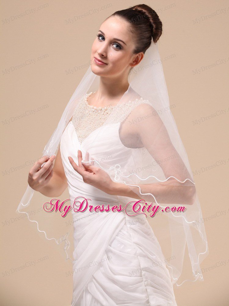 Royal Discount Tulle Ribbon Edge Bridal Veil For Wedding