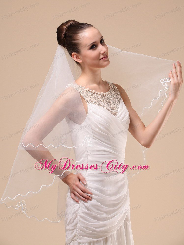 Royal Discount Tulle Ribbon Edge Bridal Veil For Wedding