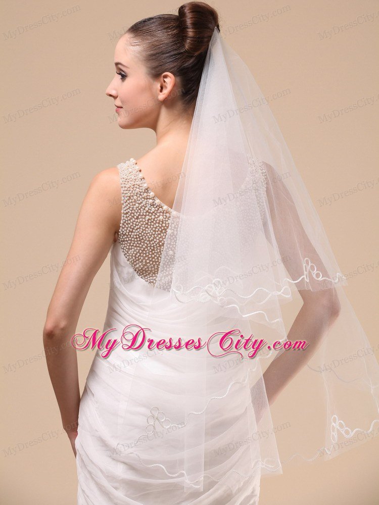 Royal Discount Tulle Ribbon Edge Bridal Veil For Wedding