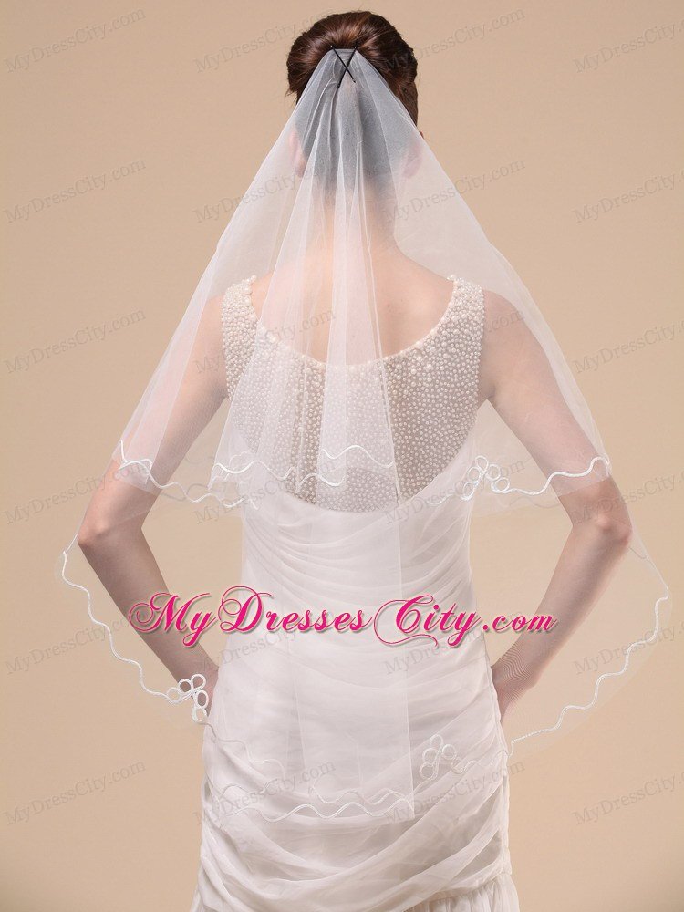 Royal Discount Tulle Ribbon Edge Bridal Veil For Wedding