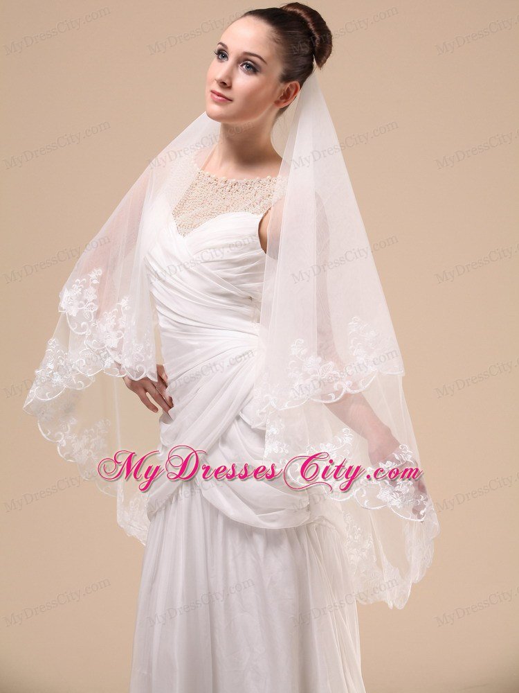 Lace Appliques Tulle Graceful Wedding Veil