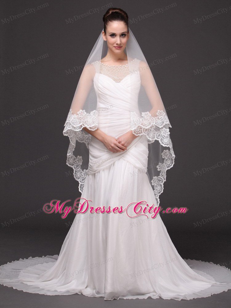 Lace Appliques Tulle Graceful Wedding Veil