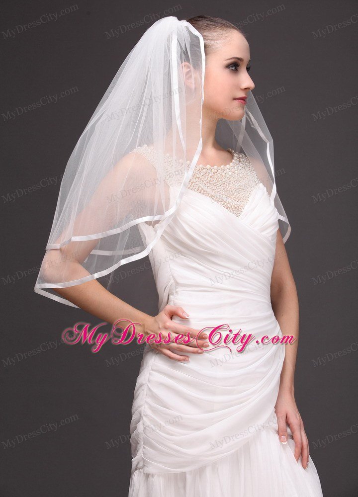 Two-tier Tulle With Ribbon Edge Wedding Veil