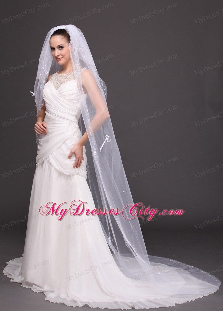 Three-tier Tulle Embroidery Bridal Veil