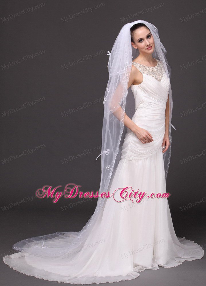 Three-tier Tulle Embroidery Bridal Veil