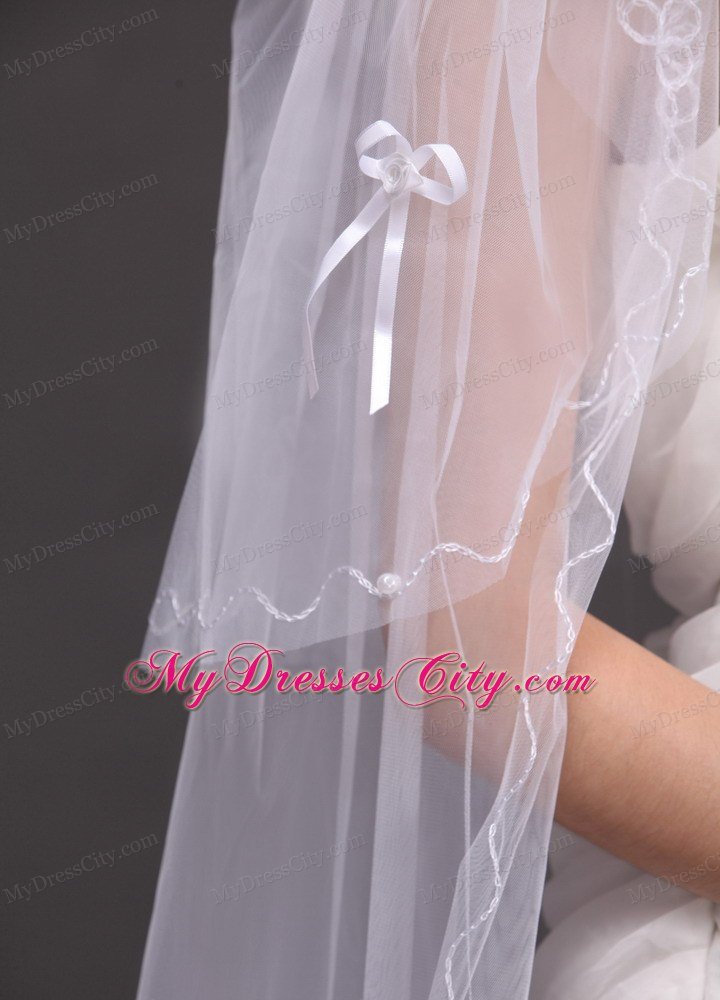 Three-tier Tulle Embroidery Bridal Veil