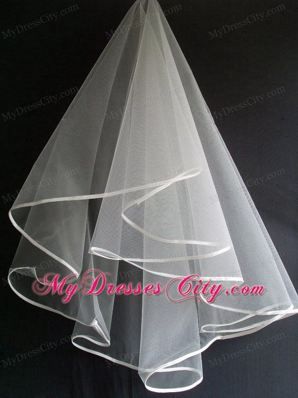 Simple Ribbon Edge Tulle Wedding Veil