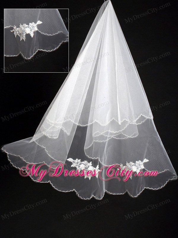 Organza Lace Appliques Bridal / Wedding Veil