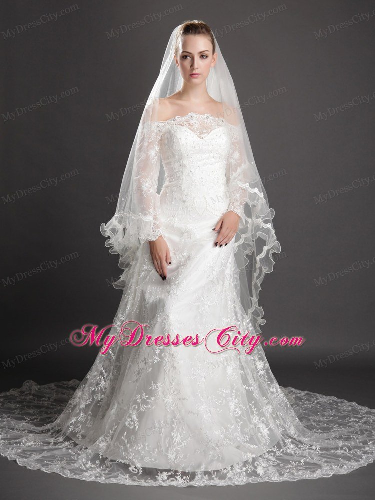 Beading Tulle Graceful Wedding Veil