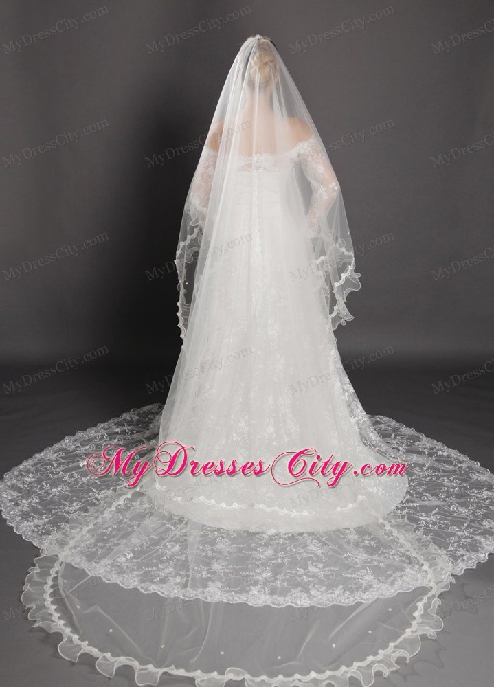 Beading Tulle Graceful Wedding Veil