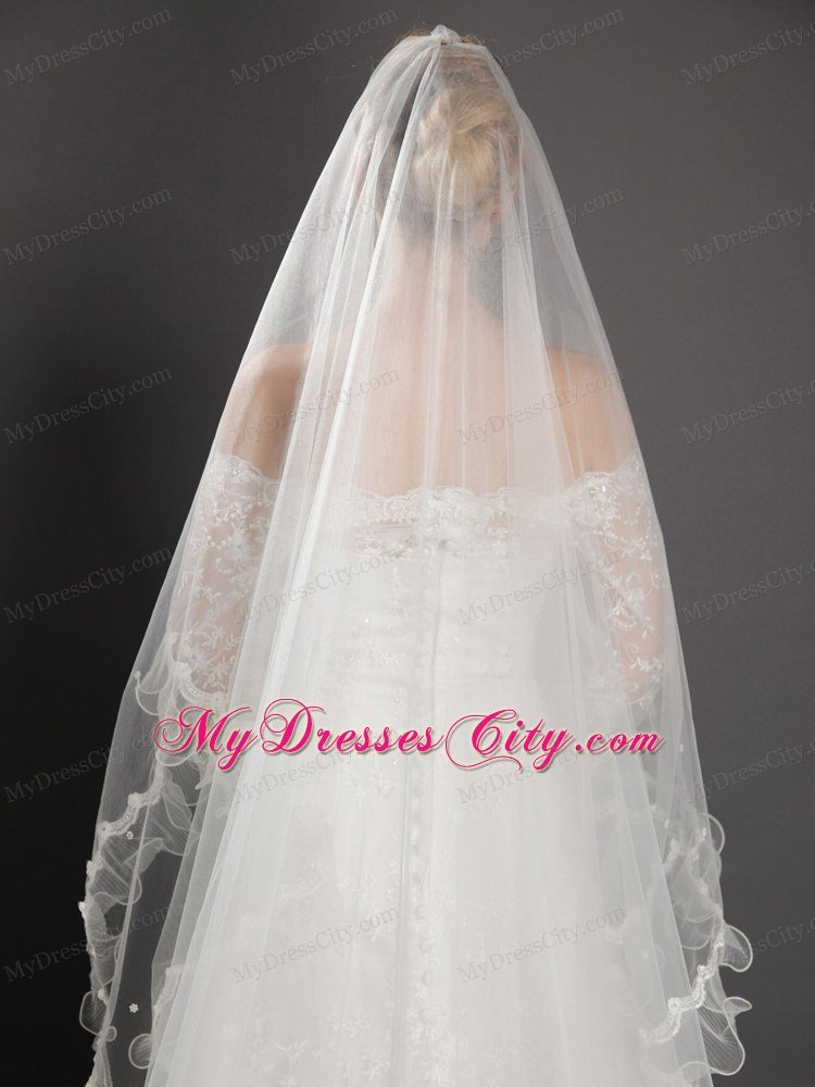 Beading Tulle Graceful Wedding Veil