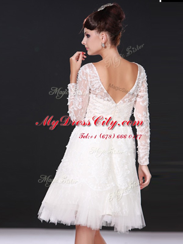 Long Sleeves Lace Zipper Wedding Dresses