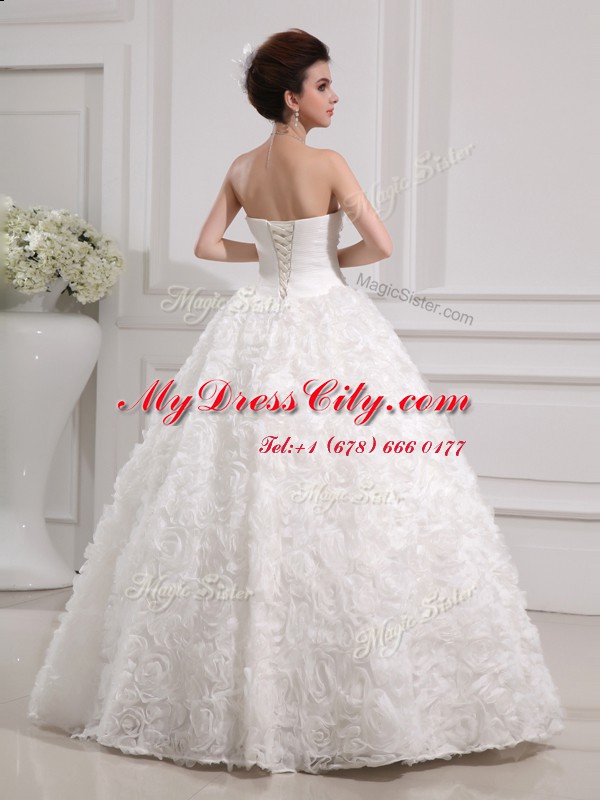 Extravagant Sleeveless Lace Lace Up Wedding Gowns