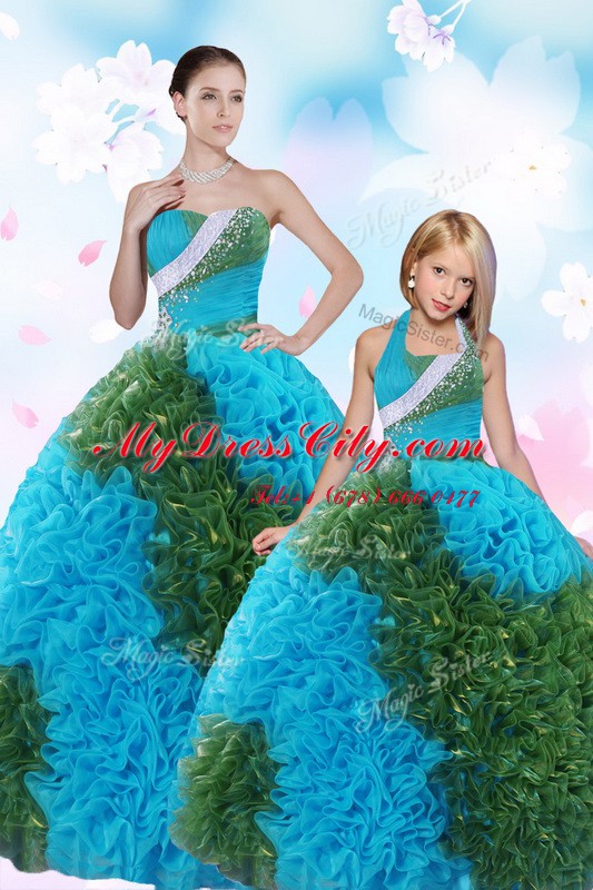 Multi-color Ball Gowns Taffeta Sweetheart Sleeveless Sequins and Pick Ups Floor Length Lace Up Quinceanera Dresses