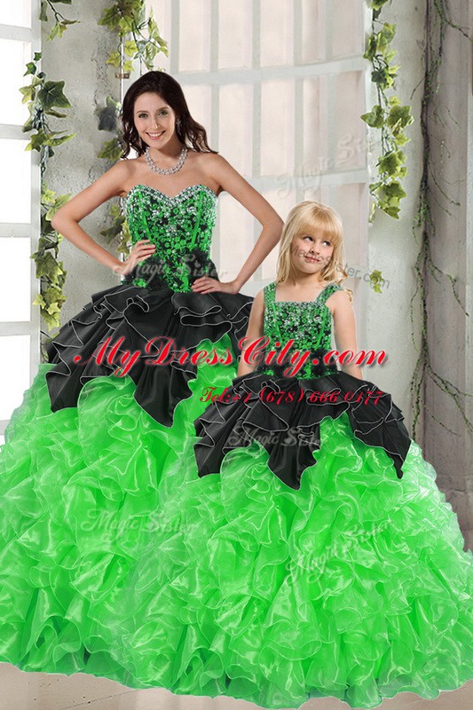 High Quality Floor Length Ball Gowns Sleeveless Quinceanera Gowns Lace Up