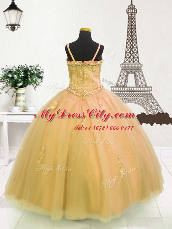 Light Yellow and Gold Zipper Party Dress Wholesale Beading and Appliques Sleeveless Floor Length