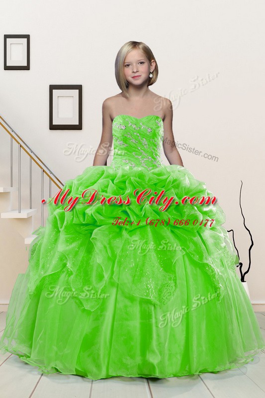 Sleeveless Beading and Pick Ups Floor Length High School Pageant Dress