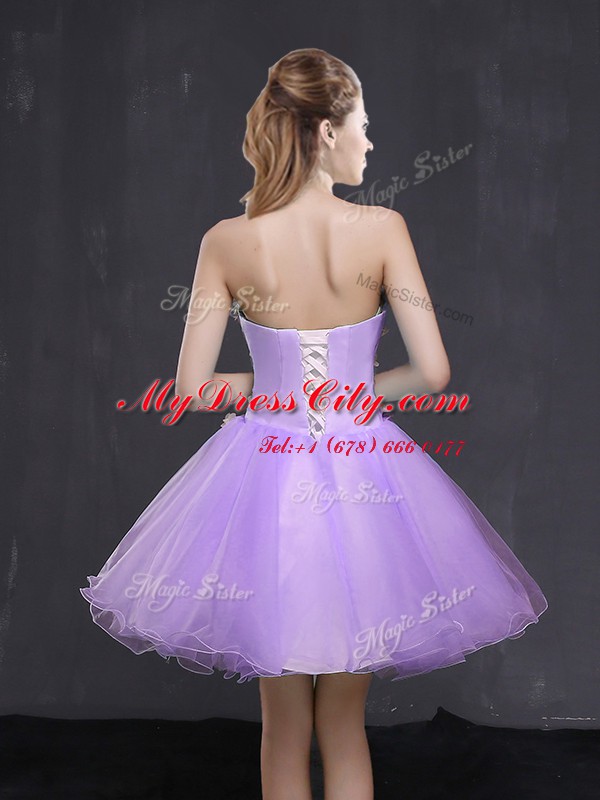 Clearance Lavender Dress for Prom Prom and Party and For with Appliques Sweetheart Sleeveless Lace Up