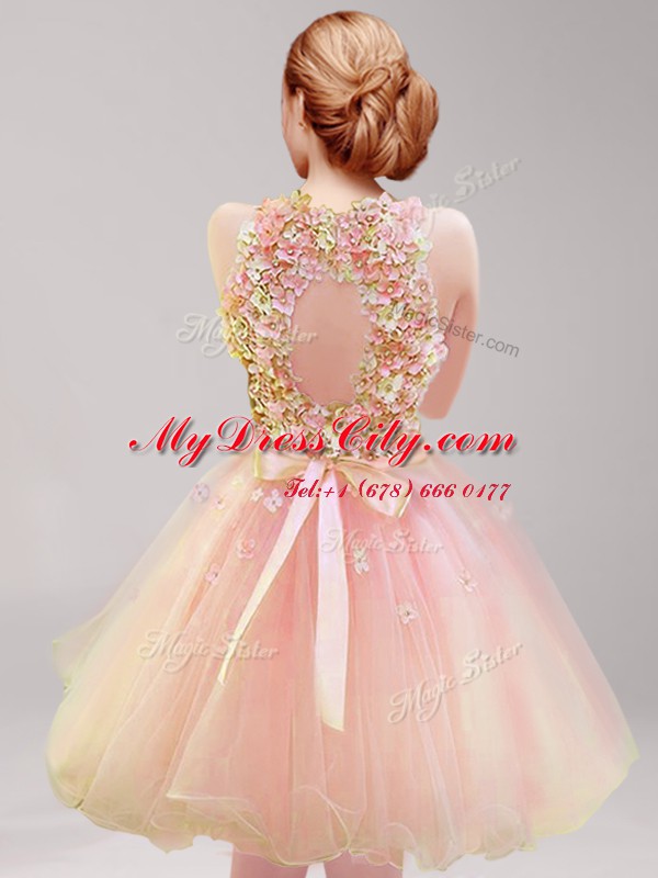 Halter Top Mini Length Backless Multi-color for Prom with Ruffles and Hand Made Flower