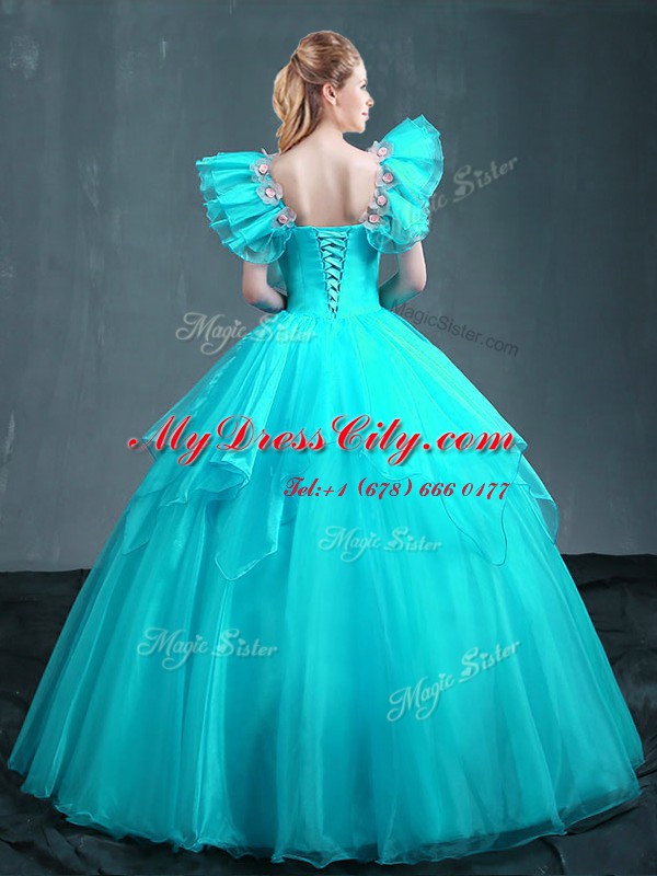 Sleeveless Lace Up Floor Length Embroidery Quinceanera Dresses