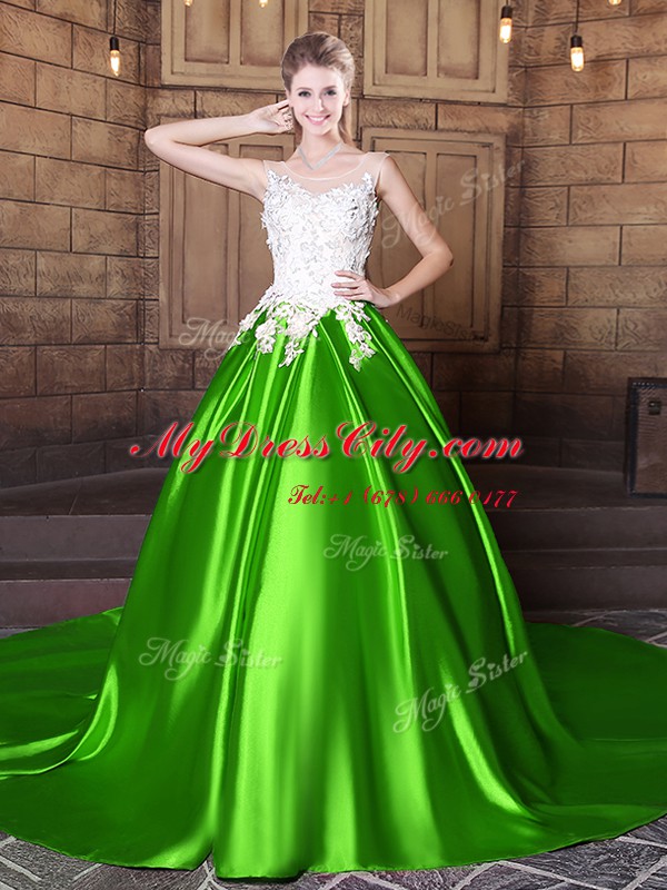 Edgy Scoop Floor Length Ball Gowns Sleeveless Vestidos de Quinceanera Lace Up