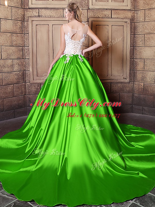 Edgy Scoop Floor Length Ball Gowns Sleeveless Vestidos de Quinceanera Lace Up