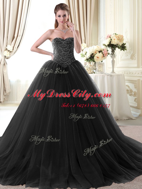 Elegant Sleeveless Lace Up Floor Length Beading Sweet 16 Dress