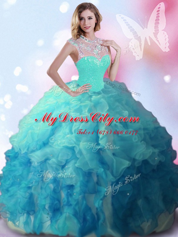 Ideal Multi-color Sleeveless Tulle Zipper 15 Quinceanera Dress for Military Ball and Sweet 16 and Quinceanera