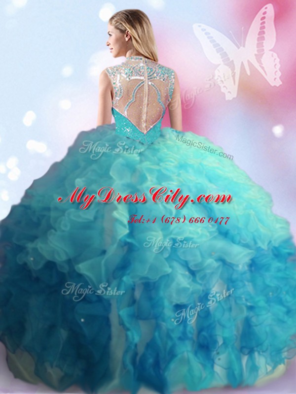 Ideal Multi-color Sleeveless Tulle Zipper 15 Quinceanera Dress for Military Ball and Sweet 16 and Quinceanera