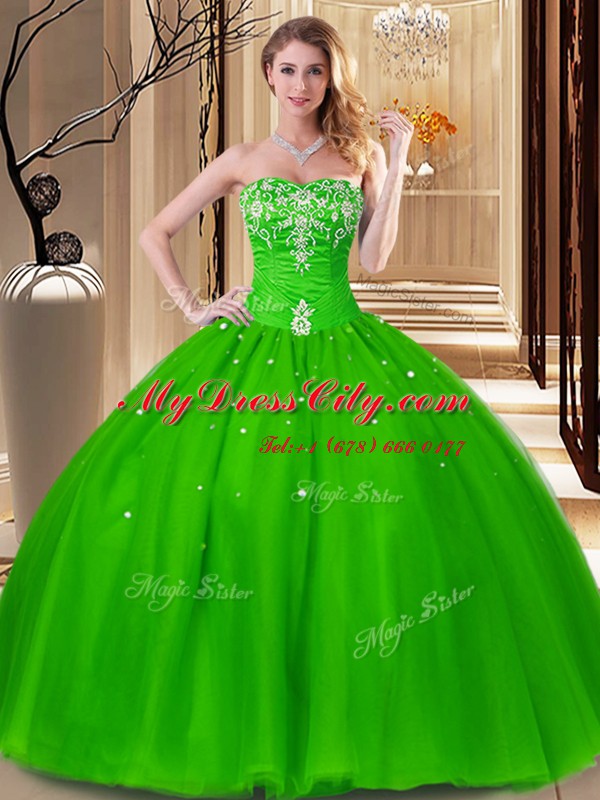 Sleeveless Beading and Embroidery Floor Length 15th Birthday Dress