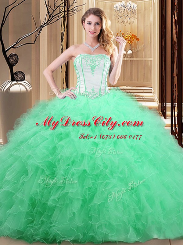 Captivating Floor Length Ball Gowns Sleeveless 15th Birthday Dress Lace Up