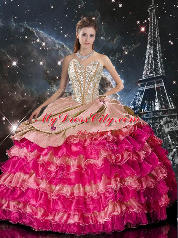 Inexpensive Floor Length Ball Gowns Sleeveless Multi-color 15th Birthday Dress Lace Up