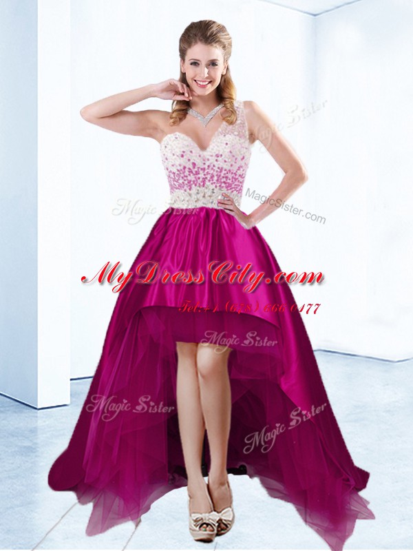 Sweetheart Sleeveless Satin Beading Criss Cross