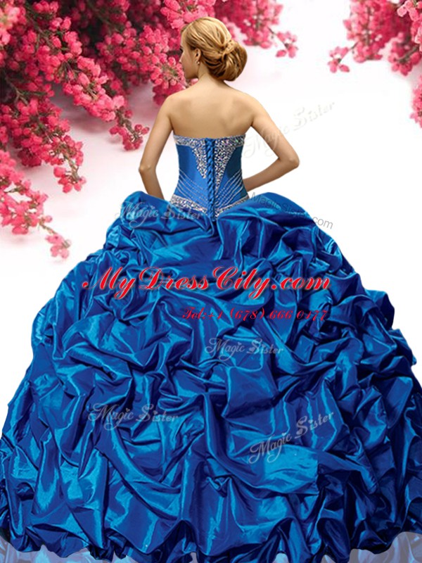 Aqua Blue Sweetheart Lace Up Beading Quinceanera Dress Sweep Train Sleeveless