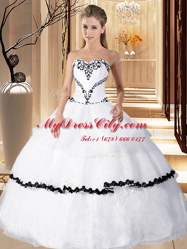 Luxury Organza Sleeveless Floor Length Vestidos de Quinceanera and Beading and Embroidery