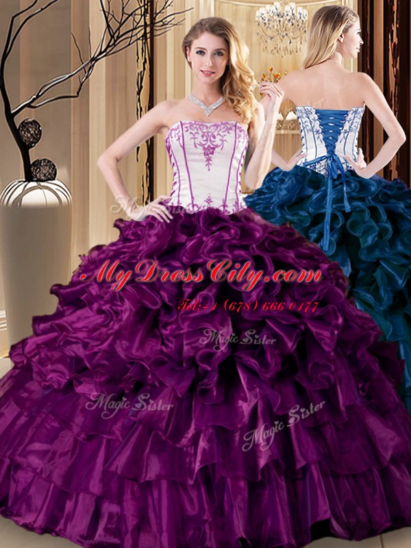 Dazzling Sleeveless Pick Ups Lace Up 15th Birthday Dress