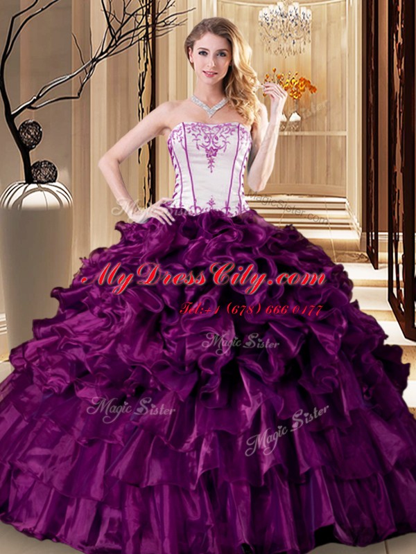 Dazzling Sleeveless Pick Ups Lace Up 15th Birthday Dress