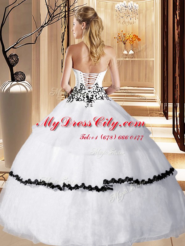 Pretty Sleeveless Lace Up Floor Length Appliques and Ruffled Layers Sweet 16 Dress