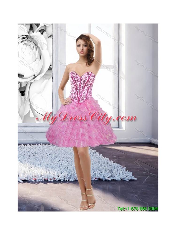 Luxurious Beading and Ruffles Sweetheart 2015 Quinceanera Dresses