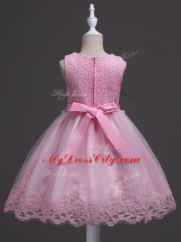 Latest Ball Gowns Teens Party Dress Rose Pink Scoop Tulle Sleeveless ...