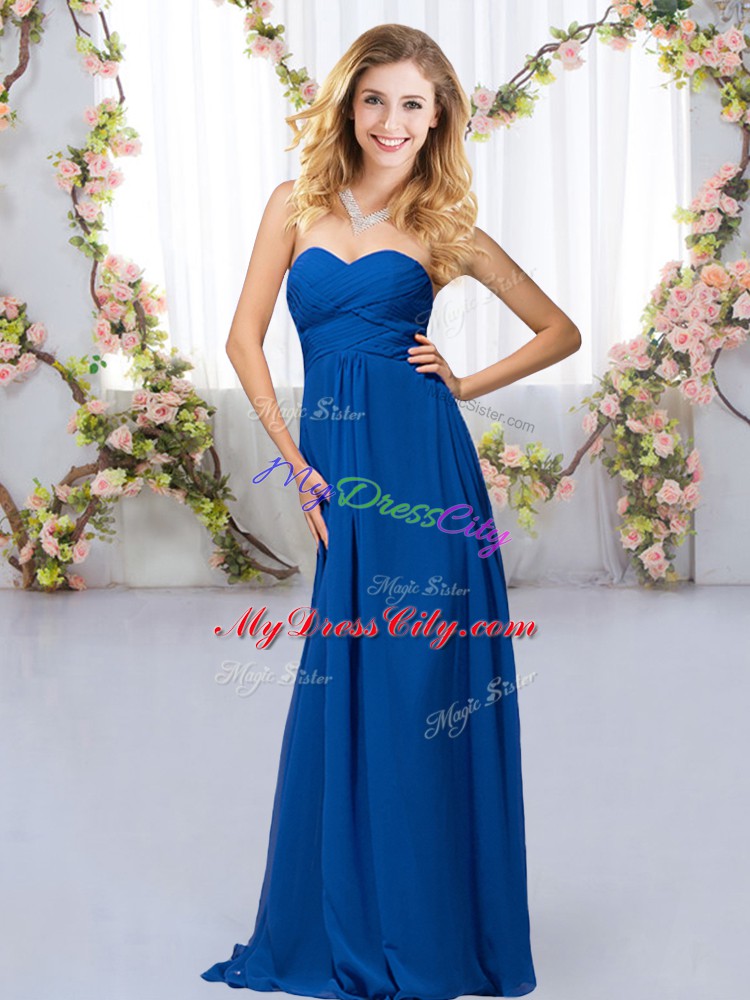 Royal Blue Wedding Guest Dresses Wedding Party with Beading Sweetheart Sleeveless Criss Cross