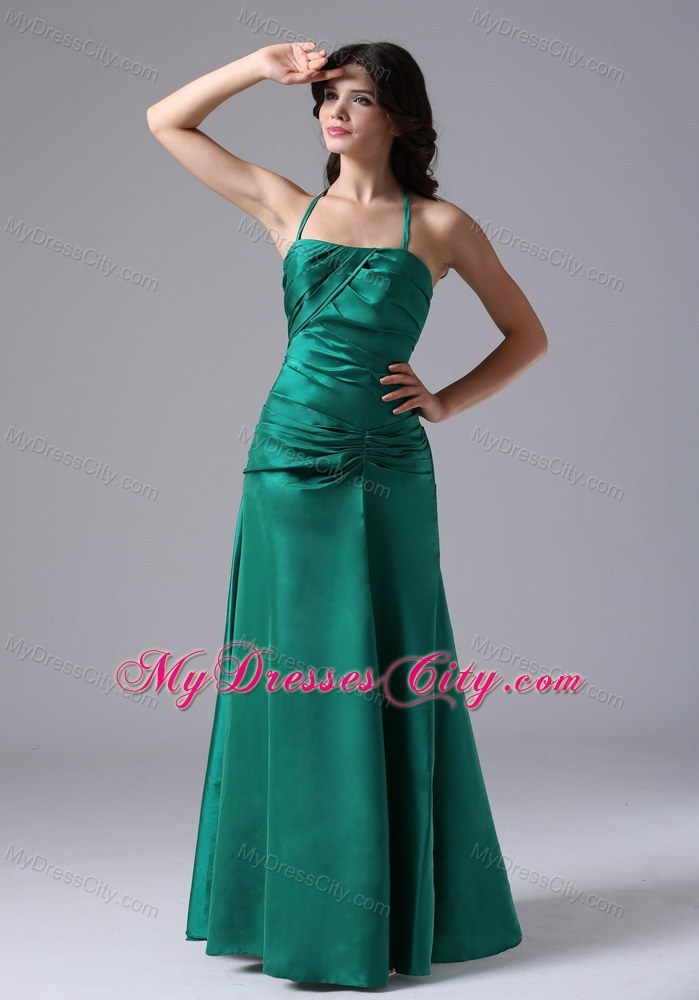 Ruched Bodice Halter Top Prom Evening Dress for Ladies - MyDressCity.com