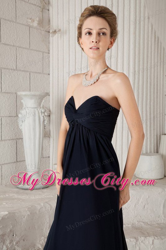 Black Sweetheart Floor-length Bridesmaid Dress with Ruches